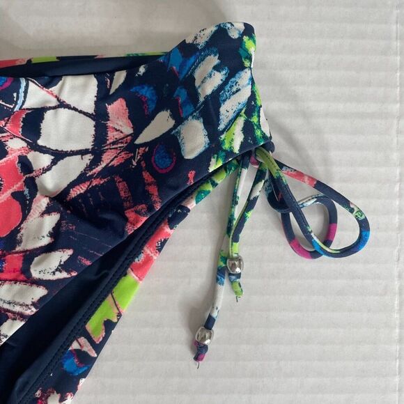 Andie Waikiki Bikini Bottom Women's 3XL Butterfly Print Stretch Linen Side Tie - Picture 3 of 11